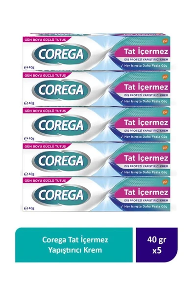 Corega Protez Yapıştırıcı Krem 40 Gr -Tatsız -5 KUTU-SKT:12/2028 ürün görseli 1