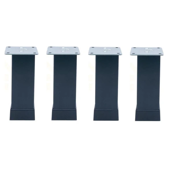 Kare Mobilya Ayağı Siyah 12cm (4 Adet) ürün görseli 1