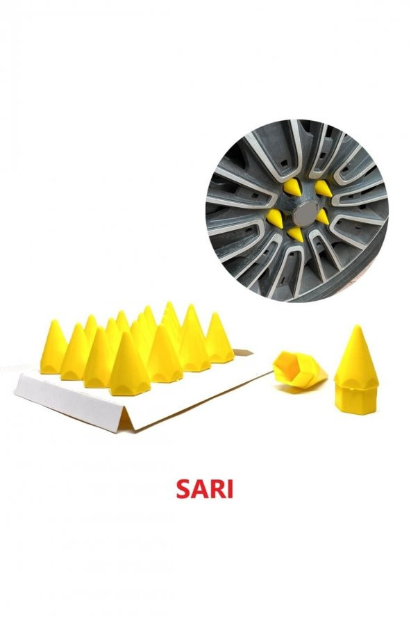 Sivri Mermi Bijon Kapağı Sökme Aparatlı 20 Li Set Sarı 17 Mm ürün görseli 1