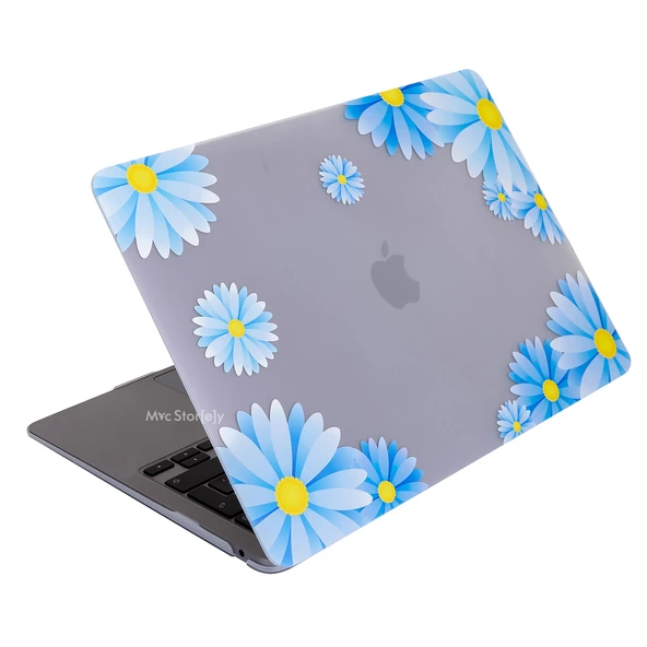 MacBook Air 13.6 M2 M3 M4 M5 Kılıf Mat İnce Lazer Baskılı Çiçek Desenli Sert Kapak ürün görseli 1