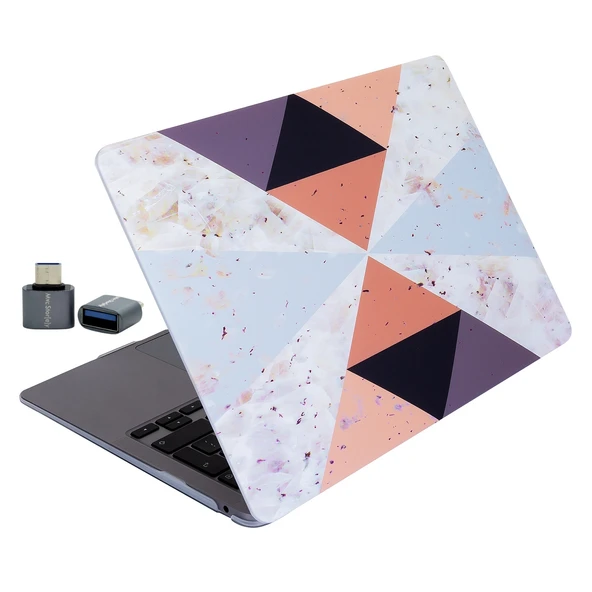 MacBook Air Sert Kapak Kilif 13 Inc M5 M2 M3 M4 Geometrik Desenli Ince TPU Lazer Baski ürün görseli 1