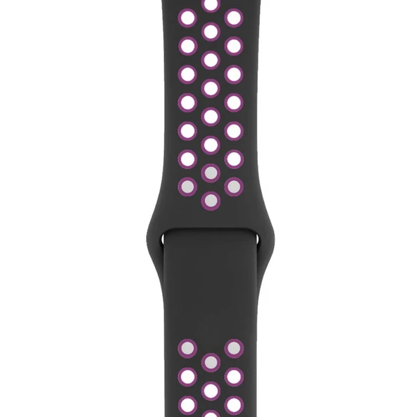 Apple Watch 38-40 mm Silikon Kayış - Siyah/Pembe ürün görseli 1