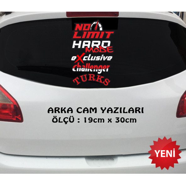 limti yok hard türk oto araba sticker seti- oto araba cam uyumlu ürün görseli 1