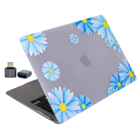 McStorey MacBook Air 13 Kılıf A1932 A2179 A2337 M1 Çip Uyumlu Mat TPU Çiçek Desenli Sert Kapak ürün görseli 1