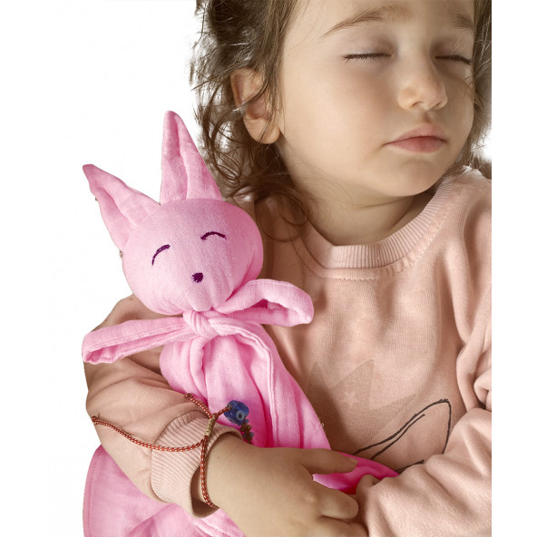 Müslin Bebek Uyku Arkadaşı 4 Katlı Tavşan Organik Oyuncak Uyku Arkadaşı Desteksiz Uyku Arkadaşı ürün görseli 1