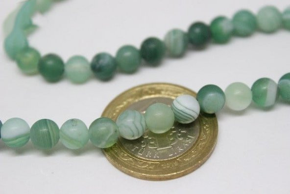 Akik Taşı Mat YARIM Dizi 6mm (18cm uzunluğundadır) ürün görseli 1