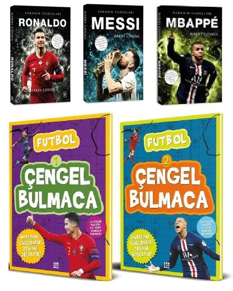 Ronaldo + Messi + Mbappe + Futbol Çengel Bulmaca Seti (5 Kitap) ürün görseli 1