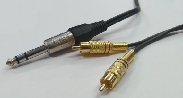 6.3 mm TRS Stereo Erkek to 2x RCA Erkek 2 Metre ürün görseli 1