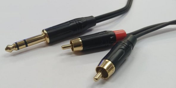 6.3 mm TRS Stereo Erkek to 2x RCA Erkek Kaliteli Kablo 5 Metre ürün görseli 1