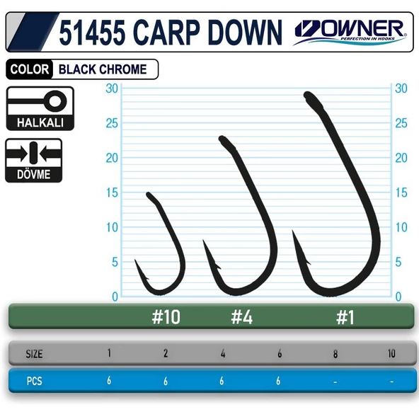 Owner 51455 Carp Down Sazan İğnesi - Resim 2