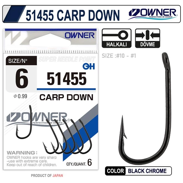 Owner 51455 Carp Down Sazan İğnesi ürün görseli 1