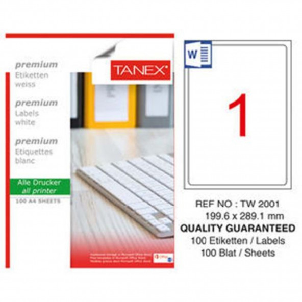 TANEX TW2001 LASER A4 ETİKET ürün görseli 1
