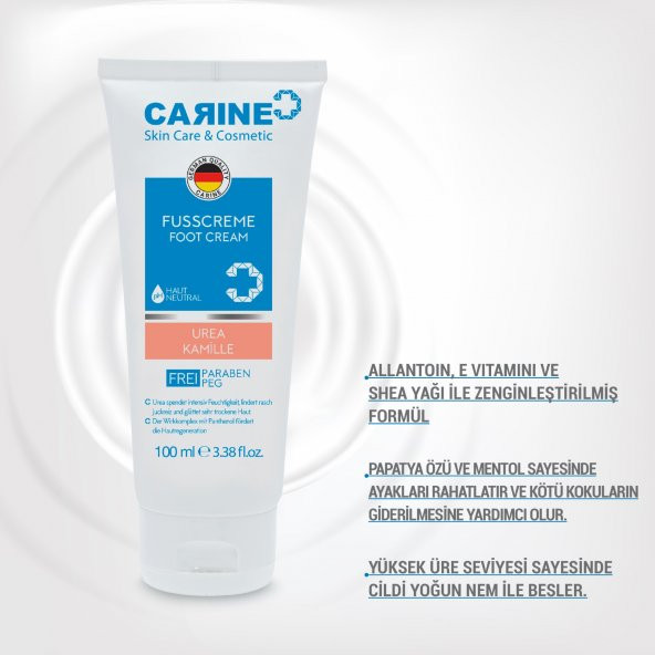 CARINE AYAK BAKIM KREMİ 100 ML - Resim 2