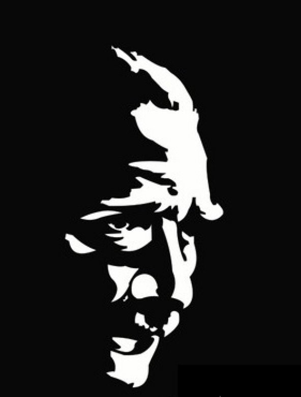 Atatürk Silüet - Oto Sticker 24*10cm ürün görseli 1