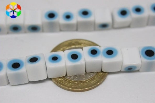 Cam Boncuk 8mm*7mm/adet (11345-1) ürün görseli 1