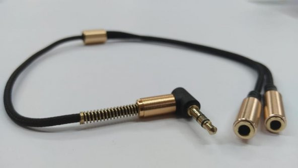 3.5 mm TRS Stereo Kulaklık Çoklayıcı 90 Derece Kablo - Sarı ürün görseli 1