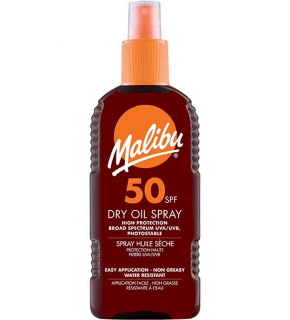 Malibu Güneş Koruyucu Dry Oil Bronzlaştırıcı Sprey SP50 200ml ürün görseli 1