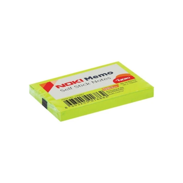 Noki Memo Self Stick Notes 80 Yaprak 50 x 75 mm Yeşil ürün görseli 1