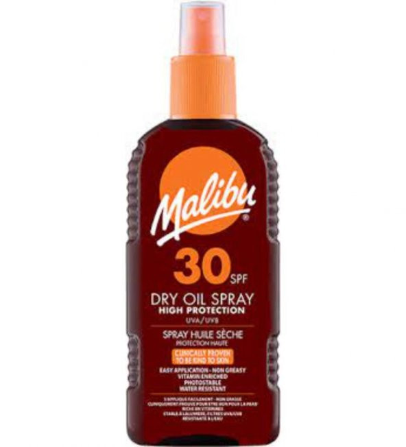 Malibu Güneş Koruyucu Dry Oil Bronzlaştırıcı Sprey SPF30 200ml ürün görseli 1
