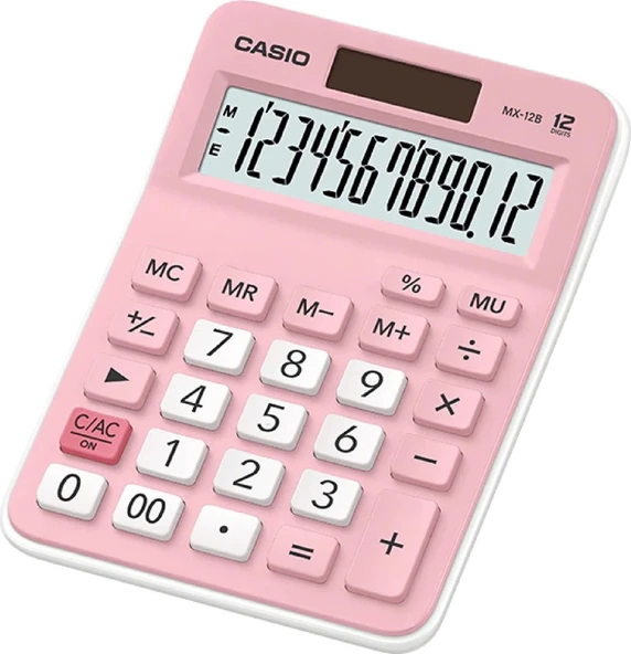 Casio MX-12B-PK Toz Pembe 12 Hane Hesap Makinesi ürün görseli 1