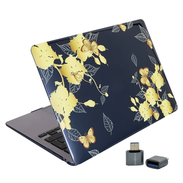 Huawei Kılıf Matebook D15 Kılıf (2019-2020-2021-2022 Yılı) ile Uyumlu Kristal Flower01NL Kapak Kılıf ürün görseli 1