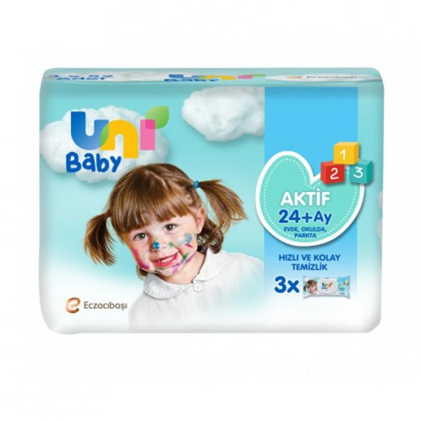 Uni Baby Aktif Islak Mendil Aktif Simple 52 Yaprak - 3 Adet ürün görseli 1