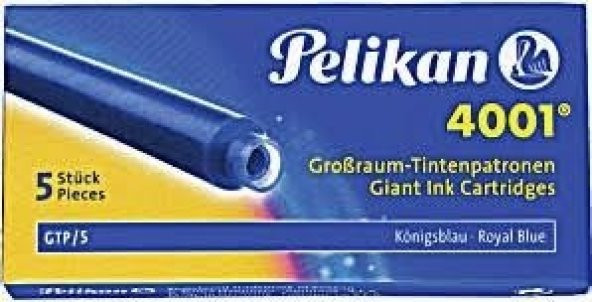 Pelikan 4001 Dolmakalem Kartuşu Dev Royal Mavi (5li Kutu) ürün görseli 1