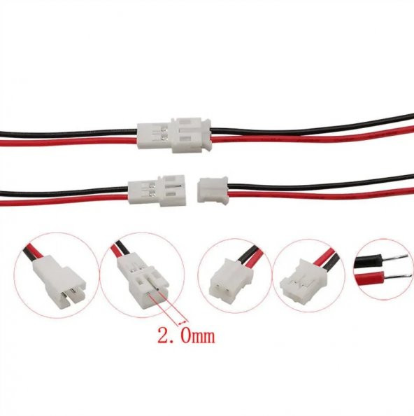 Mbot Batarya Konnektör Seti JST-PH 2.0 2 Pin - Resim 3