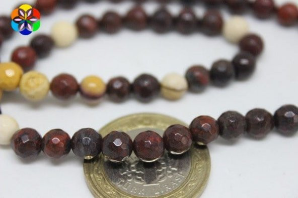 Jasper Taşı Faset Kesim 6mm/adet (9876-1) ürün görseli 1