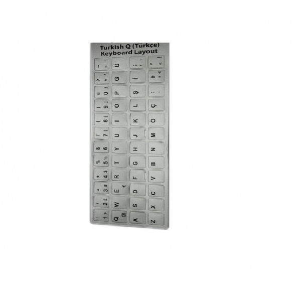 DİJİ-KEY TÜRKÇE GRI  Kaliteli Pvc Laptop Klavye Sticker Etiket Keyboard Layout ürün görseli 1