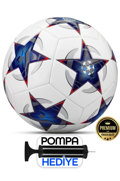 Telvesse Futbol Topu Şampiyonlar Ligi Pompalı Sert Zemin Halı Saha Futbol Topu No:5 Mavi 034 ürün görseli 1