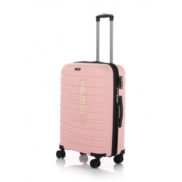 Hotowa Gold PP Valiz 8010 Pembe TSA Kilitli Orta Boy ürün görseli 1