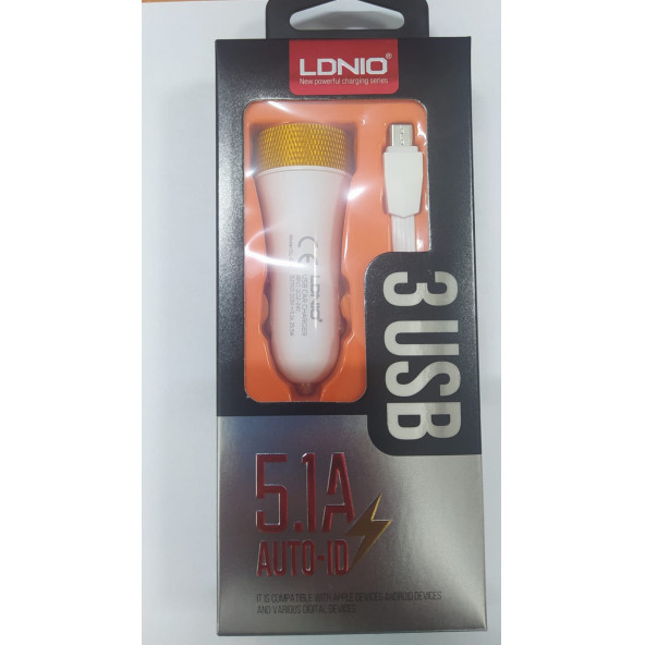LDNIO Android Uyumlu USB Çift USB Girişli Araç Şarj Aleti ürün görseli 1