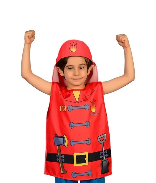 İTFAİYECİ KOSTÜMÜ BASKILI - Resim 2