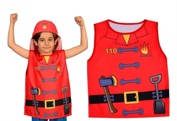İTFAİYECİ KOSTÜMÜ BASKILI ürün görseli 1