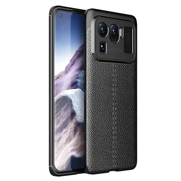 Smcase Xiaomi Mi 11 Ultra Kılıf Lüks Kamera Korumalı Deri Dokulu Silikon  Tam Kapatan Ekran Koruyucu ürün görseli 1
