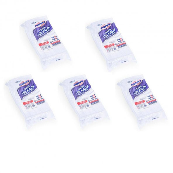 Poppy Plastik Lüx Şeffaf Kaşık - 18 Cm. - 3.2 Gr. - 50 Adetlik 5 Paket ürün görseli 1