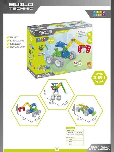 BUILD TECHNIC 3 IN 1 95 PARÇA - Resim 2