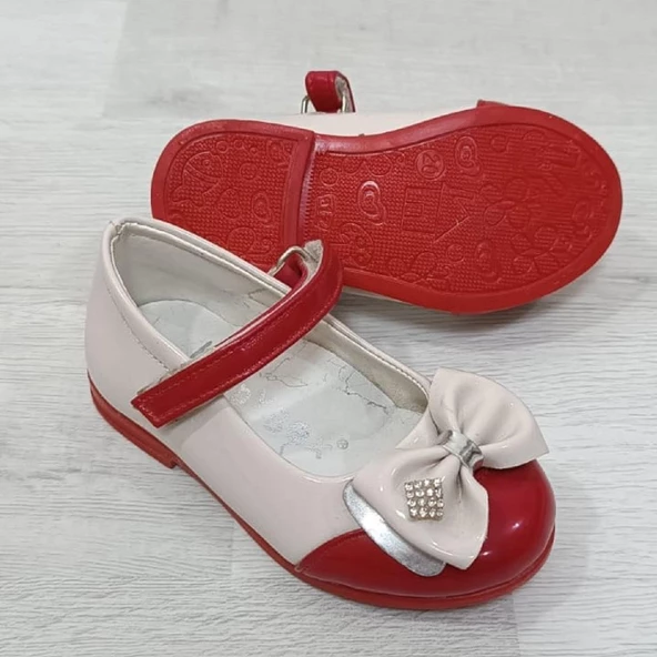 Fiyra 8009 Pembe-Beyaz Cırtlı El Yapımı Ortapedik Kız Bebe Babet Ayakkabı ürün görseli 1