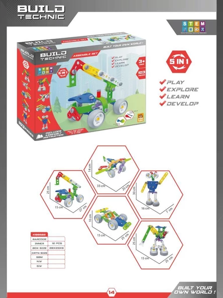 BUILD TECHNIC 5 IN 1 103 PARÇA ürün görseli 1