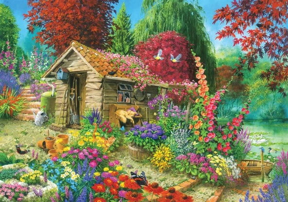 KS PUZZLE 1500 PARCA THE GARDEN SHED JOHN FRANCIS ürün görseli 1