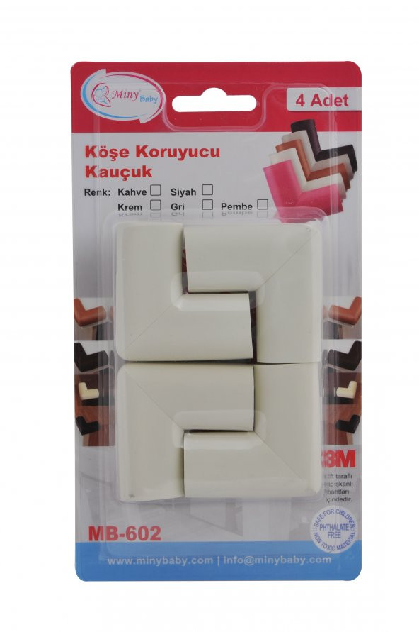 Miny Baby Kauçuk Köşe Koruyucu   4 Lü / Krem ürün görseli 1