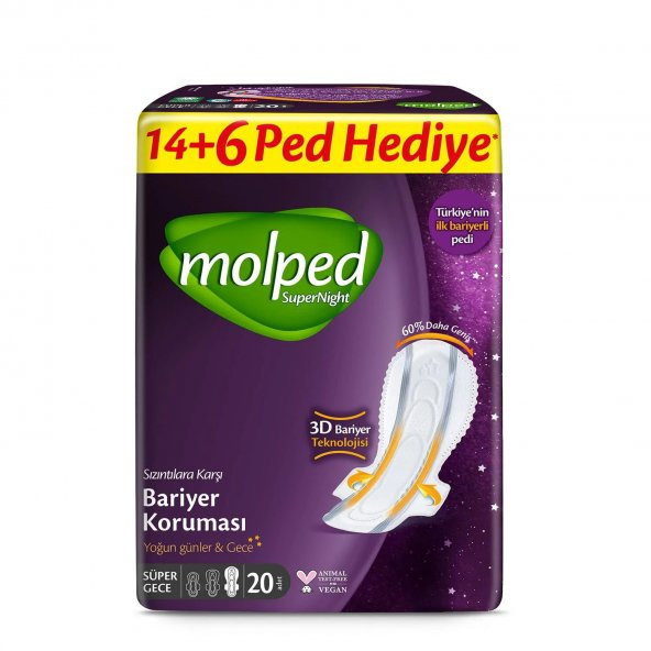 Molped Supernight Dev Ekonomik Ped Süper Gece 20 Adet ürün görseli 1