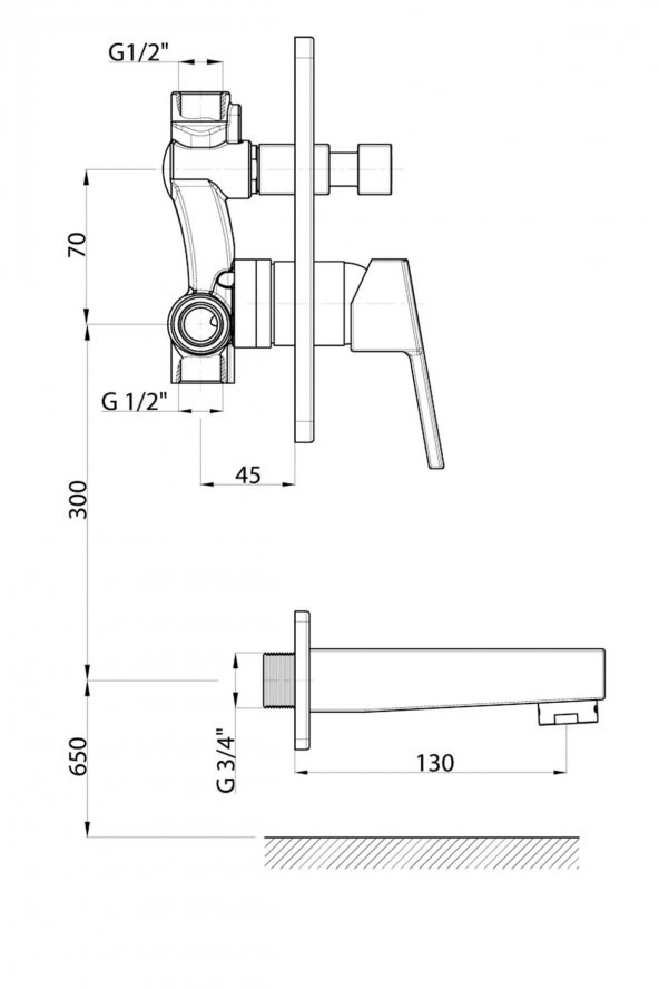 GPD Ankastre Banyo Bataryası Ritmo Mab85-C - Resim 2