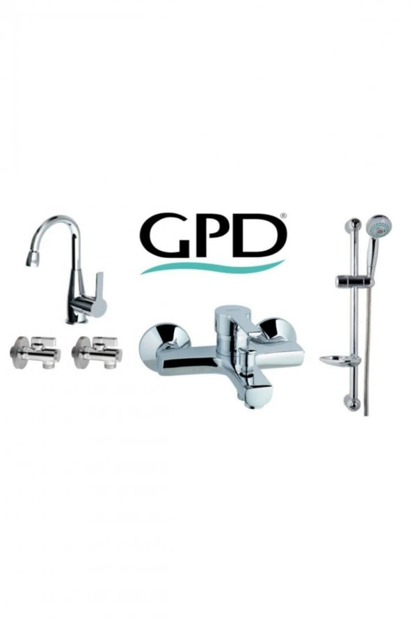GPD Solus 5 Parça Banyo Armatür Musluk Batarya Seti Mbb55-mtl55-dst16-fkm01-2 ürün görseli 1