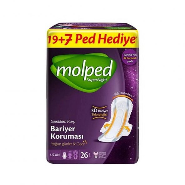 Molped Supernight Dev Ekonomik Ped Uzun 26x4 104 Adet ürün görseli 1