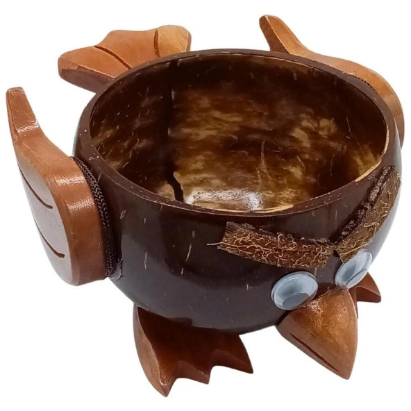 Hindistan Cevizi Coconut Baykuş Kase Ayaklı Coconat Şekerlik ürün görseli 1