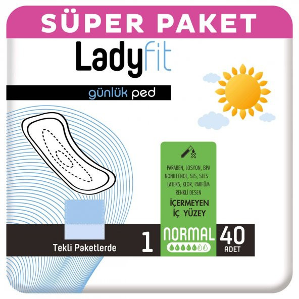 Ladyfit Günlük Ped Normal 40x2 80 Adet ürün görseli 1