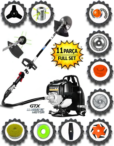 Eisenn German Technology 11 In 1 Stil Motor Sırt Tipi Ot Çim Çalı Biçme Tırpanı Çelik Fırça ürün görseli 1