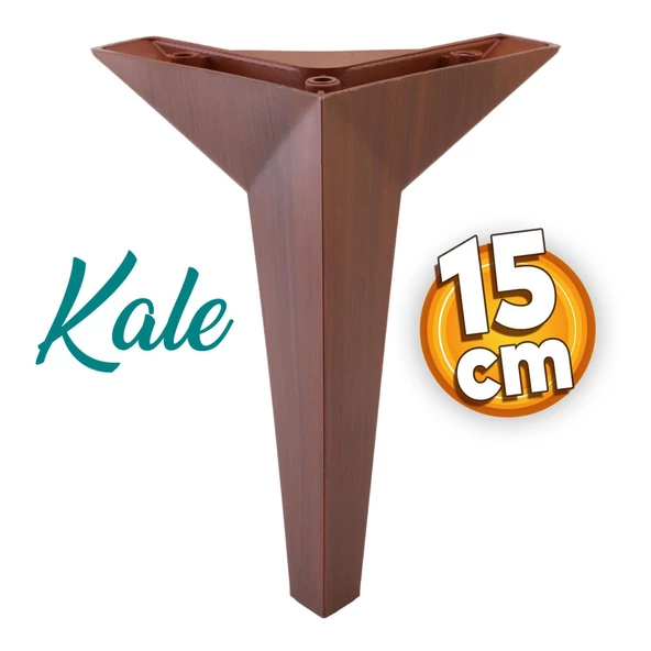 Kale Lüks Mobilya Kanepe Sehpa Tv Ünitesi Koltuk Ayağı 15 Cm Kahverengi Ahşap Desenli Baza Ayakları ürün görseli 1